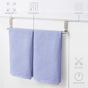 YouCopia Over the Cabinet Door Expandable Towel Bar, Stainless Steel