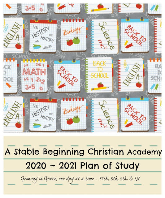 2020 ~ 2021 Plan of Study ~ 12th, 8th, 5th, and 1st grades