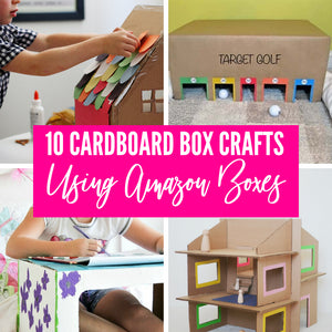 Check out these cardboard box activities for kids! With everyone staying at home and your Amazon boxes stacking up, utilize them instead of just tossing in the trash