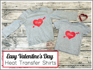 Easy Love My Mom Valentine’s Day Heat Transfer Shirt