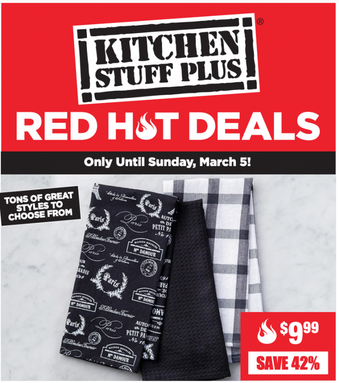 Kitchen Stuff Plus Canada Red Hot Deals: Save 60% on 4 Pc. Gourmet Cheese Hatbox Side Plate Set + More Offers