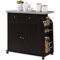 Hodedah Import Kitchen Island with Spice Rack and Towel Rack only $80.59