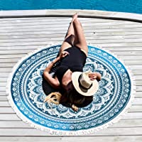 59" Round Sand Proof Quick Dry Soft Mandala Boho Beach Towel Blanket only $13.99