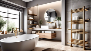 A luxurious bathroom with a variety of towel rails showcasing different styles and materials.