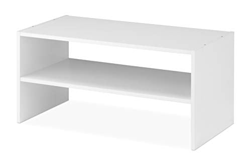 Whitmor Wood Stackable 2-Shelf Shoe Rack, 24 INCH, White