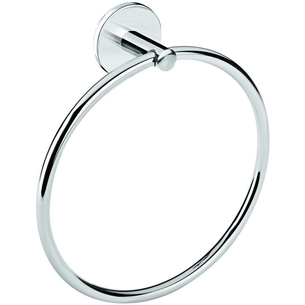 Round Self-Adhesive Towel Ring Holder Bathroom Hand Towel Holder, Brass Chrome