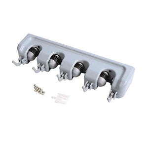 2 Types Broom Mop Holder Wall Mounted Organizer Brush Mop Hanger Cleaning Tool Storage Rack(5 Hooks)