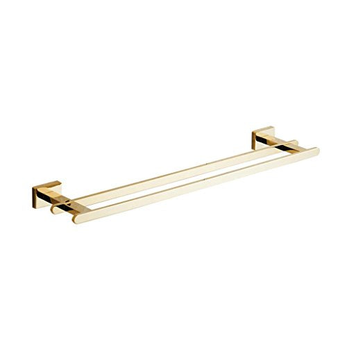 Ping Bu Qing Yun Towel Rack - Zinc Alloy, Double Pole Gilt Mirror Bathroom Hardware Punching Wall Hanging Towel Rack, Suitable for Bathroom, Household -54X11X3.5cm Towel Rack