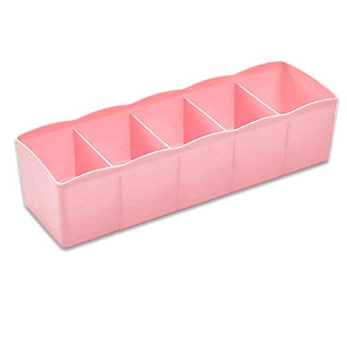 5 Cells Plastic Storage Box Socks Drawer Cosmetic Divider, Storage Organizer