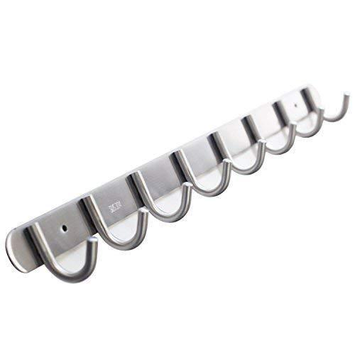 Try coat hook rack with 8 round hooks premium modern wall mounted ultra durable with solid steel construction brushed stainless steel finish super easy installation rust and water proof