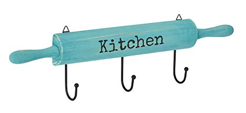AdirHome Kitchen Utensil & Pot Hook Rack (Blue)