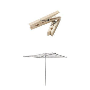 Best household essentials rotary outdoor parallel drying rack bundle aluminum includes 96 ct clothespins