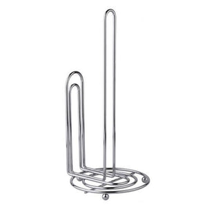 BaHoki Essentials Metal Paper Towel Holder for Contemporary Kitchen - Accommodates All Roll Sizes (Chrome)