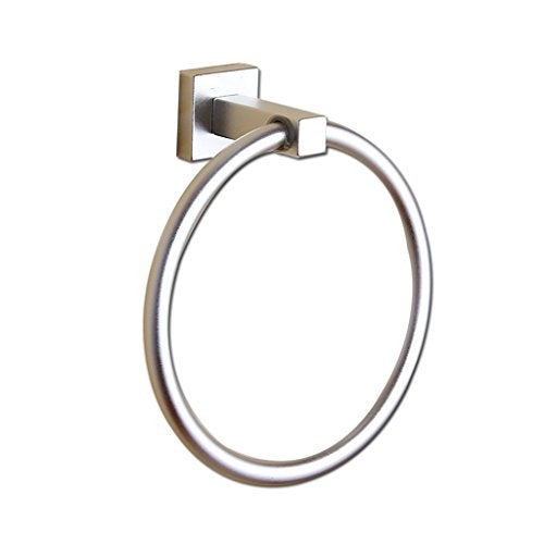 Ping Bu Qing Yun Towel Rack - Space Aluminum, Bathroom Perforated Hardware Wall Hanging Towel Ring, Suitable for Bathroom, Home -17.5X7X19cm Towel Rack