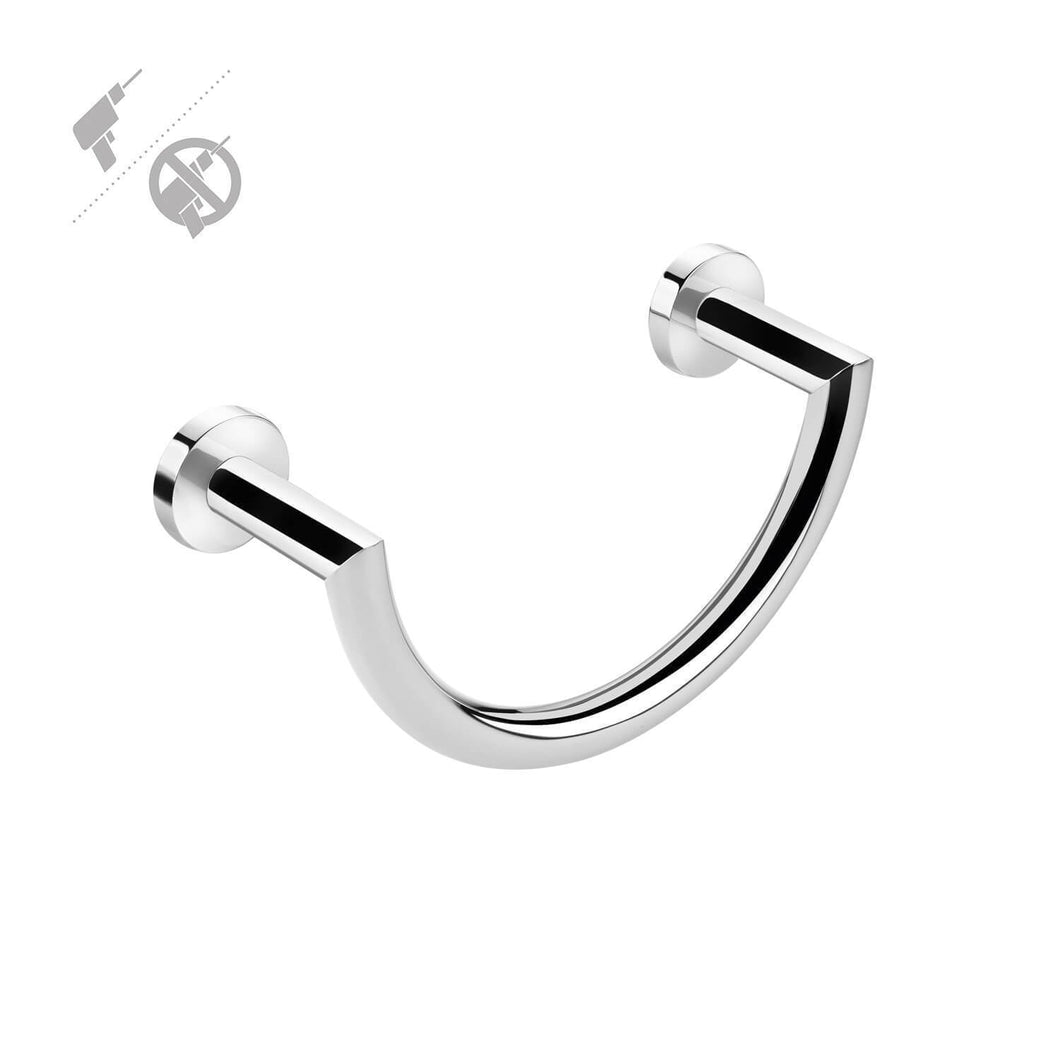 Pomdor Round Self Adhesive Chrome Towel Ring Holder Bath Hand Towel Holder