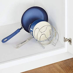 Get mallize metal wire pot pan organizer rack for kitchen cabinet pantry shelves 6 slots for vertical or horizontal storage of skillets frying or sauce pans lids baking stones