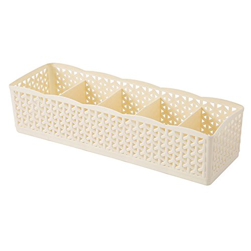 WillowswayW Fashion Hollow Plastic Drawer Underwear Socks Tie Organizer Closet Storage Box - Khaki