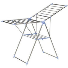 Home household essentials collapsible adjustable gullwing metal clothes drying rack grey