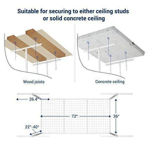 Amazon fleximounts 2 pcs 3x6 overhead garage adjustable ceiling storage rack 72 length x 36 width x 40 height 2 rack package white