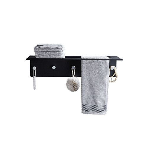 Ping Bu Qing Yun Bathroom Towel Bar Bathroom Accessories Space Aluminum Hanger Bathroom Thick Black Towel Bar 600mm 150mm 245mm Towel Rack