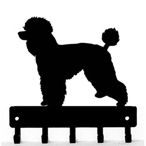 The Metal Peddler Poodle Natural Cut Dog - Key Hooks & Holder - Small 6 inch Wide