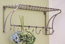 On amazon rustic wire wall shelf hanging rack with hooks 23x 10x 8