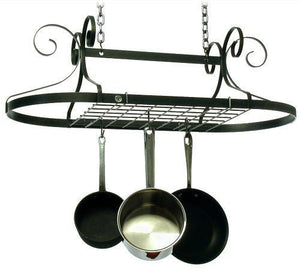 Online shopping enclume decor oval ceiling pot rack hammered steel