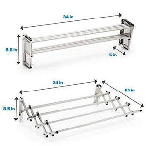Latest aero w stainless steel folding clothes rack 60lb capacity 22 5 linear ft