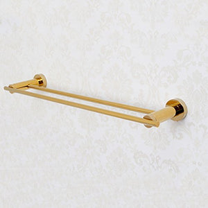 Ping Bu Qing Yun European Brass Towel Towel Holder Double Towel Pendant Bathroom Hardware Towel Rail 640mm 135mm 69mm Towel Rack