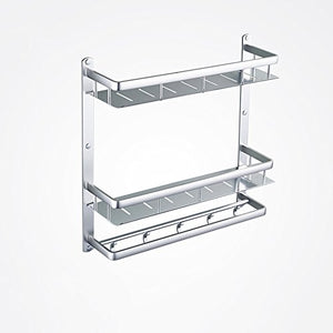 Ping Bu Qing Yun Towel Rack - Stainless Steel, Bathroom Sandblasting Multi-Functional Strong Storage Perforated Scratch-Resistant Three-Layer Rack, Home - Three Towel Rack