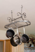 Order now enclume decor oval ceiling pot rack hammered steel