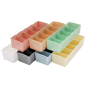 Wagsuyun Plastic Drawer Closet Storage Box Underwear Socks Tie Organizer 7 Pcs (Color : 7 Pack Random Color)