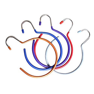 Mike Home Multi-Function Ring Type Clothes Rack Belt Tie and Scarf Hangers 5 Pcs (Assorted Colors)