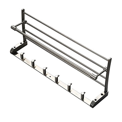 Ping Bu Qing Yun Metal Bathroom Folding Towel Bar Stainless Steel Folding Towel Rack Thickening Bathroom Shelf Bathroom Hardware Accessories Towel Rack (Applicable to Various Bathing Places) 600mm 24