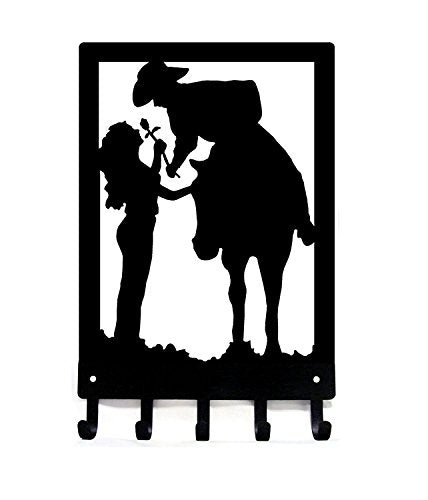 Cowboy Cowgirl & Rose - Romantic Couple - Key Rack
