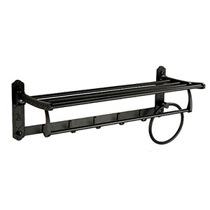 Ping Bu Qing Yun Towel Rack - Space Aluminum, Black Carved Foldable Multi-Function Bathroom Accessories Towel Towel Rack, Suitable for Bathroom, Family - Three Styles Available Towel Rack