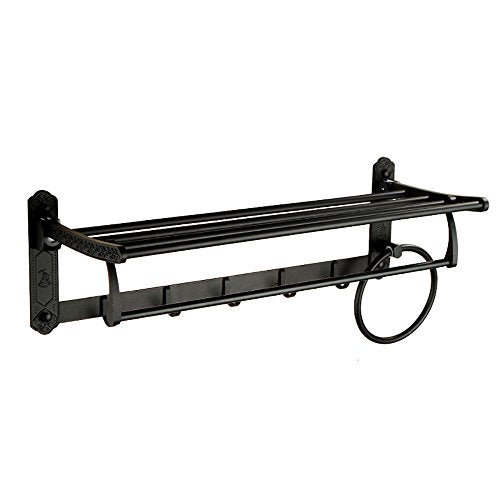 Ping Bu Qing Yun Towel Rack - Space Aluminum, Black Carved Foldable Multi-Function Bathroom Accessories Towel Towel Rack, Suitable for Bathroom, Family - Three Styles Available Towel Rack