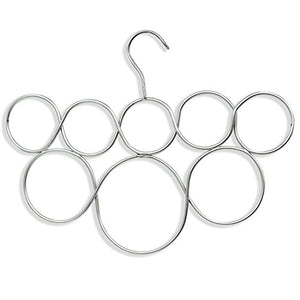 Exultimate Scarf Hanger Closet Space Saving Organizer with 8 Snag Free Satin Chrome Rings