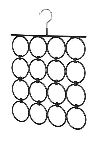 Whitmor Folding Scarf/Accessory Hanger, Black & Chrome