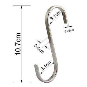 On amazon ruiling premium 6 pack size x large brushed stainless flat s hooks kitchen pot pan hanger clothes storage rack