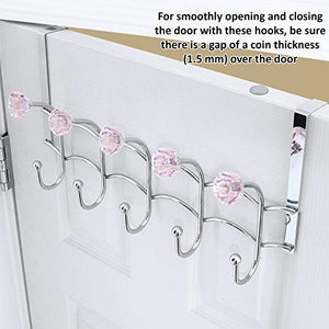 Results galashield over the door hook rack 5 pink acrylic hooks and stainless steel organizer rack 10 hanging hooks