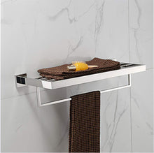 Towel Hanger- Bathroom Shelf Contemporary Stainless Steel 1 Pc - Hotel Bath Double