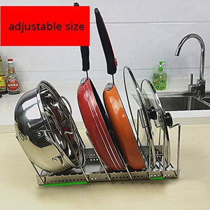 Exclusive adjustable stainless steel pot lid holder pan dish rack drain chopping board shelf home organizer kitchen accessories large