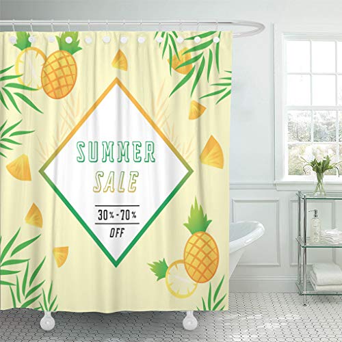 Emvency Shower Curtain Colorful Abstract Summer Sale Promition Thirty to Seventy Shower Curtains Sets with Hooks 72 x 72 Inches Waterproof Polyester Fabric