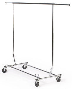 Try displays2go adjustable and collapsible rolling clothes rack chrome finish