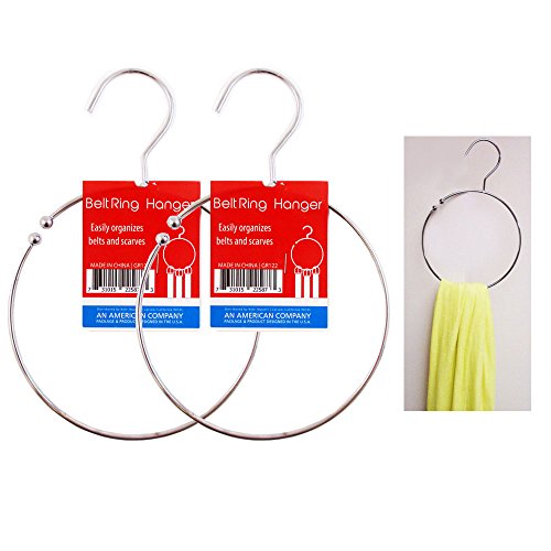 2 Ring Hanger Hole Design Scarf Belt Tie Closet Organizer Holder Hook Towel Hang