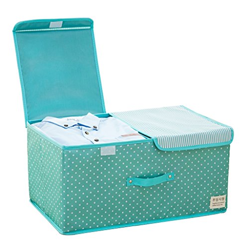 TYJY Foldable Storage Box with Lids and Handles Needs Containers Organizer with Built-in Cotton Fabric Closet Drawer Removable Dividers Office Home (Color : A, Size : L)