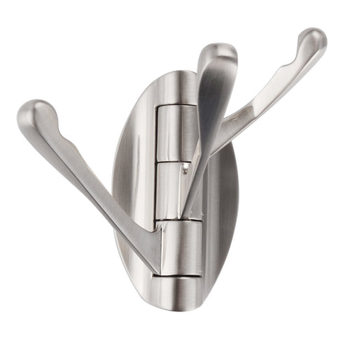 UMIRIO Triple Swivel Towel Hook Heavy Duty Folding Swing Arm Coat Hook Foldable Arm Multi Three Clothes Hanger Rack Holder for Bathroom Kitchen Garage Metal Wall Mount Brushed Nickel Double Robe Hook