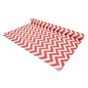 Vintage Denim Chevron Self-Adhesive Vinyl Contact Paper for Shelf Liner, Drawer Liner and Arts and Crafts Projects 9 Feet by 18 Inches (Red)