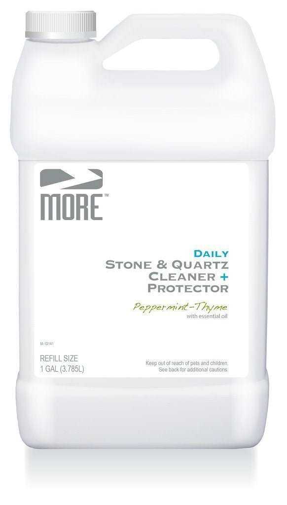 MORE Stone & Quartz Countertop Cleaner Refill | Natural Cleaner + Protector - Water Based Formula for Marble Granite Slate Tiles, Bathrooms, Kitchen Countertops [Gallon / 3.785L]